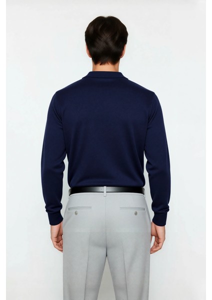 Erkek Gri Regular Polo Yaka Triko Kazak Ile Kışın Smart Casual Şıklığı Yaşayın Kaliteli Şık modelleri