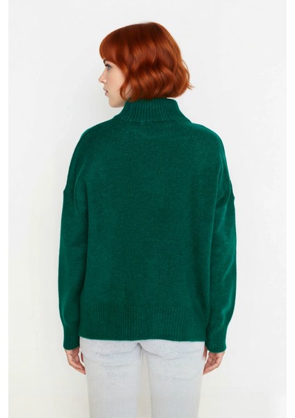 Kadın Basic Oversize Dik Yaka Triko Kazak Düşük Kol Uzun Boy Kışlık Günlük Şıklık Sunar Kaliteli fiyatları