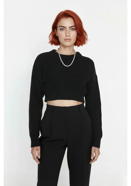 Kadın Ekru Basic Regular Kalıp Uzun Kollu Düşük Kol Triko Kazak Günlük Rahat Şıklık Için Kaliteli