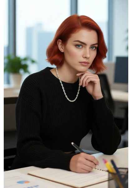 Kadın Ekru Basic Regular Kalıp Uzun Kollu Düşük Kol Triko Kazak Günlük Rahat Şıklık Için Kaliteli fırsatları