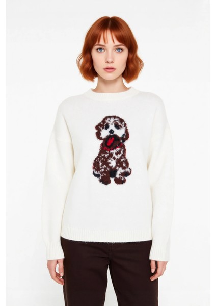 Kadın Günlük Oversize Düşük Kol Orta Kalınlık Bisiklet Yaka Triko Kazak Kış Modası Vazgeçilmezi fiyatları