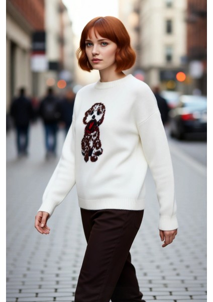 Kadın Günlük Oversize Düşük Kol Orta Kalınlık Bisiklet Yaka Triko Kazak Kış Modası Vazgeçilmezi fırsatları