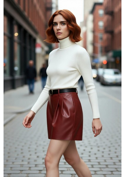 Kadın Basic Balıkçı Yaka Fitted Triko Kazak Akrilik Kumaşıyla Kış Kombinlerinin Vazgeçilmezi fırsatları