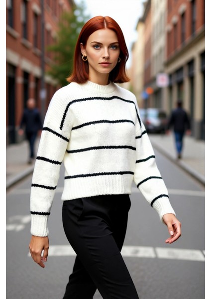 Kadın Geniş Kalıp Kalın Dokulu Bisiklet Yaka Düşük Kol Triko Kazak Soğuklara Özel Konforlu Seçim modelleri