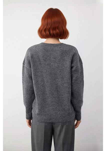 Kadın Triko Kumaş Düz Desenli Oversize Bisiklet Yaka Kazak Soğuk Günler Için Ideal Seçim Kaliteli fiyatları