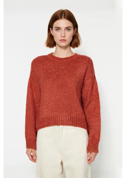 Kadın Geniş Kalıp Kalın Dokulu Bisiklet Yaka Düşük Kol Triko Kazak Soğuklara Özel Konforlu Seçim