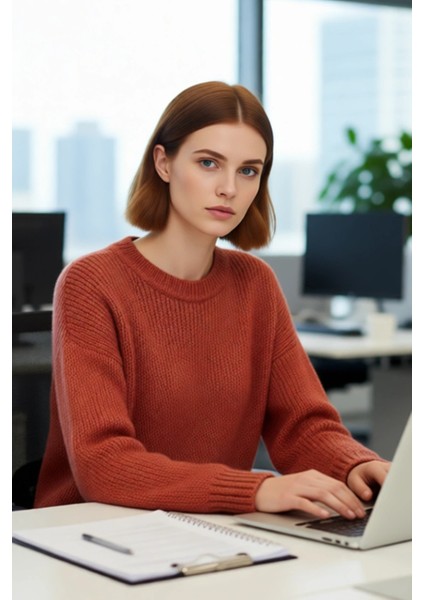 Kadın Geniş Kalıp Kalın Dokulu Bisiklet Yaka Düşük Kol Triko Kazak Soğuklara Özel Konforlu Seçim fırsatları