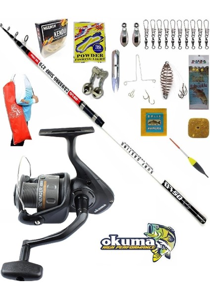 Okuma Revenger Rv-65 420CM 100-200GR Oslo Camarro Surf Profesyonel Sazan Kıyı Olta Takımı Seti