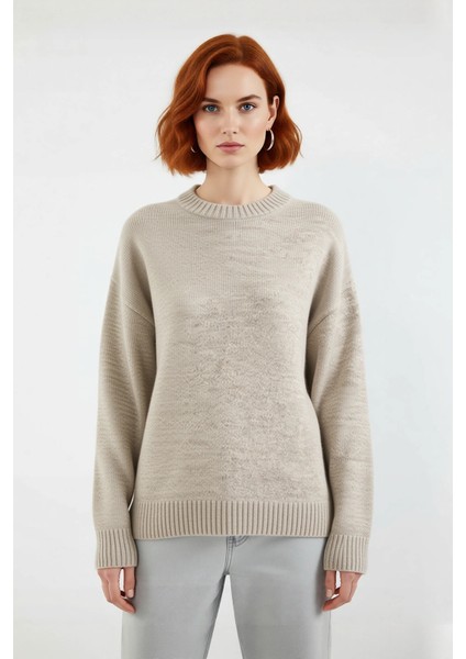 Kadın Düşük Kol Oversize Triko Kazak Bisiklet Yaka Yumuşak Dokulu Basic Kış Kombinleri Için Ideal fiyatları