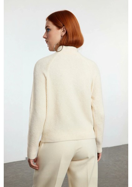 Kadın Cool Comfort Oversize Dik Yaka Triko Kazak Basic Rahat Kışlık Bordo Günlük Şıklığı Tamamlar modelleri