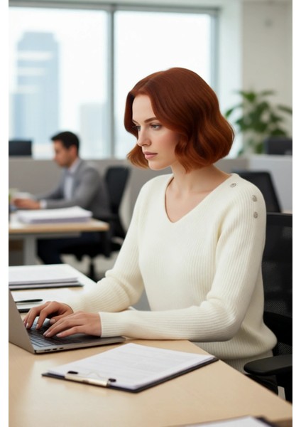 Kadın Bisiklet Yaka Taş Detaylı Yumuşak Dokulu Regular Kalıp Kışlık Triko Kazak Gündüzden Geceye fırsatları