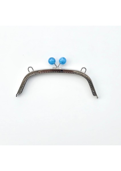 Çanta ve Cüzdan Klipsi Gümüş Renk Turkuaz Başlı 23 cm