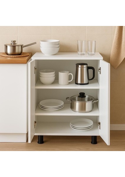 -Çok Amaçlı Dolap – Beyaz Renk, Mutfak- Banyo- Ofis İçin Uygun