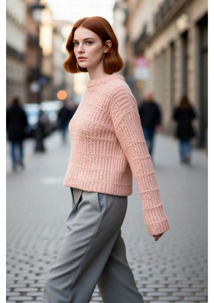 Kadınlar Için Kışlık Oversize Kalın Dokulu Triko Kazak Düşük Kollu Bisiklet Yaka Gündelik Şıklık modelleri