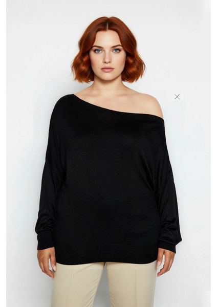 Kadın Basic Siluet Standart Kol Carmen Yaka Triko Kazak Günlük Kombinler Için Çok Yönlü Kaliteli fiyatları