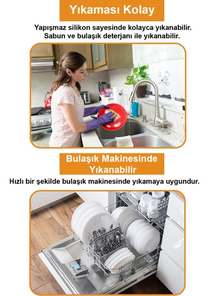 2 Adet Airfryer Silikon Pişirme Kabı - Kırmızı, Siyah - Tüm Airfryer'lara Uyumlu