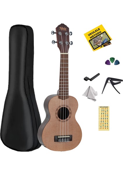 SPA-231 Ladin Venge Ağacı Kaliteli Soprano Ukulele Seti