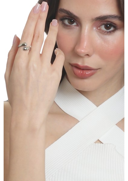 Kadın Minimalist Tarz Dolama Model Ayarlanabilir Su Damlası Yüzük modelleri