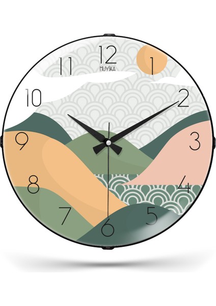 Mountain Bombe Gerçek Cam Sessiz Mekanizma 36CM Duvar Saati Pds-36