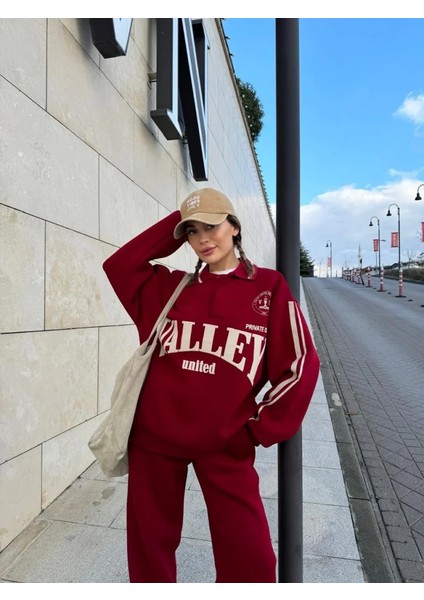 Üç Iplik Yakalı Sweat Baggy Pantalonlu Takım modelleri