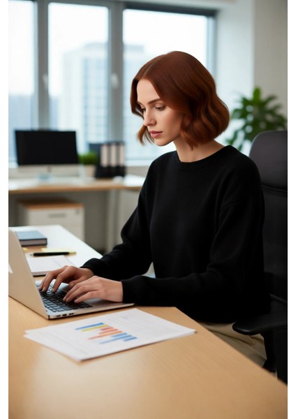 Kadın Geniş Kalıp Düz Desen Bisiklet Yaka Triko Kazak Soğuk Havalar Için Ideal Rahatlık Kaliteli fırsatları