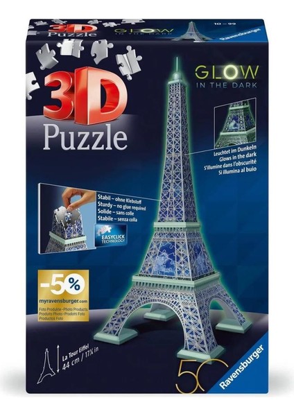 Ravensburger Karanlıkta Parlayan 3D Puzzle Eyfel RPB115914 modelleri