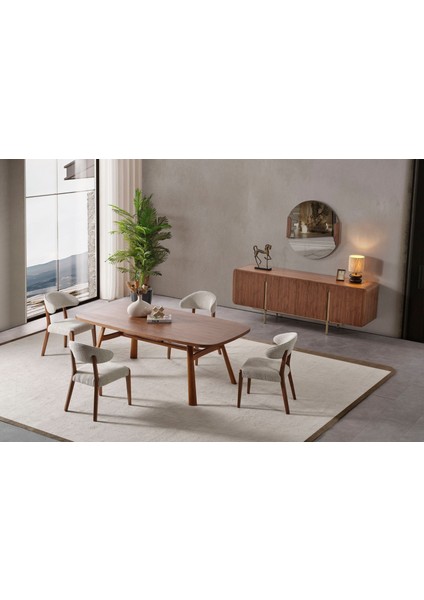 Vion Wallnut Yemek Odası Takımı
