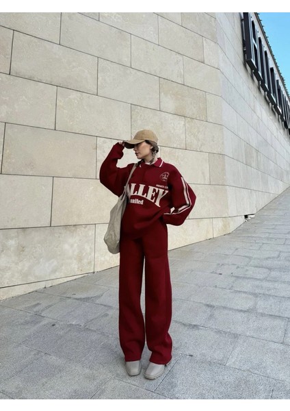 Üç Iplik Yakalı Sweat Baggy Pantalonlu Takım