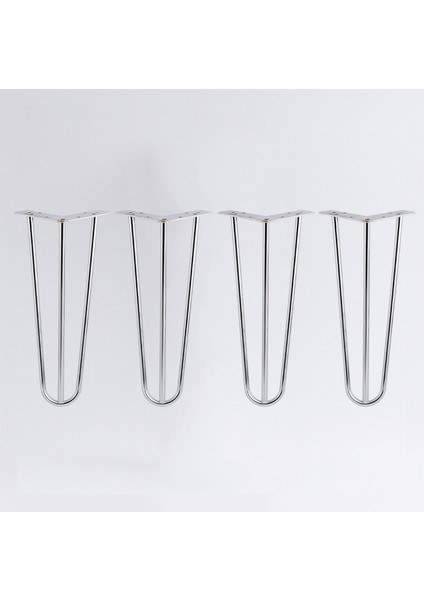 Martı 41 cm Krom 4’lü Gümüş Metal Sehpa ve Masa Ayağı Seti Mobilya Destek Yükseltici Ayak Takımı