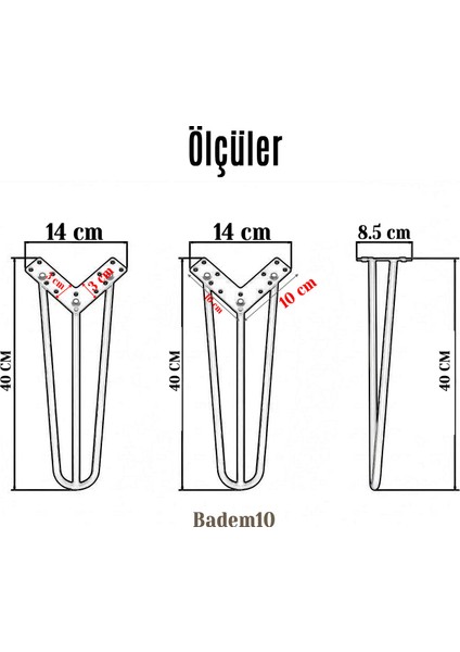 Martı 41 cm Krom 4’lü Gümüş Metal Sehpa ve Masa Ayağı Seti Mobilya Destek Yükseltici Ayak Takımı fiyatları