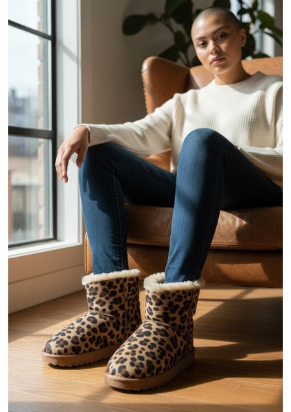 Muhdamads Süet Içi Kürklü Kalın Taban Kışlık Bot & Bootie