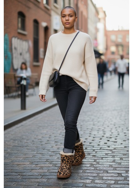 Muhdamads Süet Içi Kürklü Kalın Taban Kışlık Bot & Bootie