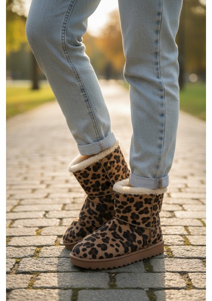 Muhdamads Süet Içi Kürklü Kalın Taban Kışlık Bot & Bootie