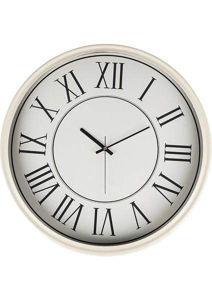 Dekoratif 55CM Siyah Metal Duvar Saati –cam Ön Yüzey,roma Rakamlı, Sessiz Mekanizma-Piano Krem Rengi fiyatları