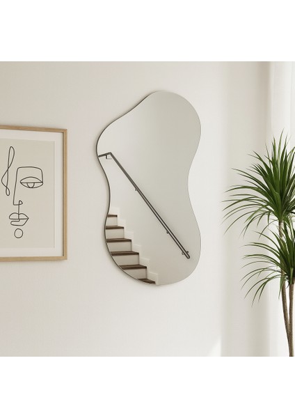Wave Form Asimetrik Organik Duvar Aynası – Modern Minimal Dekoratif Ayna fiyatları