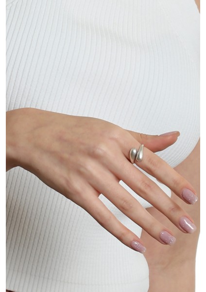 Kadın Minimalist Tarz Dolama Model Ayarlanabilir Su Damlası Yüzük