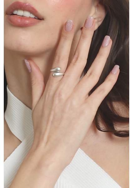 Kadın Minimalist Tarz Dolama Model Ayarlanabilir Su Damlası Yüzük modelleri