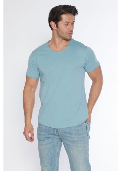 Erkek Geniş Yaka %100 Pamuk Salaş T-Shirt fiyatları