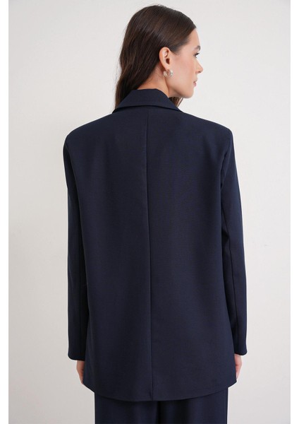 4516 Kadın Bezayağı Blazer Ceket Lacivert