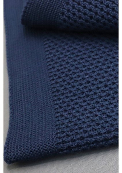 Liva Yumuşak Örgü Battaniye Düz Çift Kişilik 200X220 cm Indigo | Akrilik Yatak Örtüsü Dekoratif Şal indirimleri