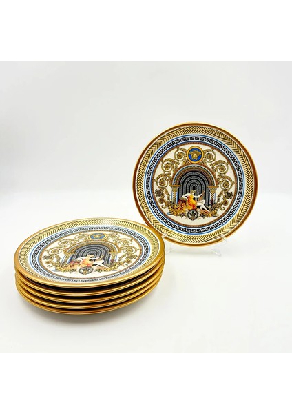 Altın Varaklı Barok Desenli 6'lı Servis Tabağı fiyatları