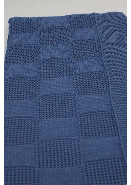 Yumuşak Örgü Battaniye Karo 130X170 cm Indigo | Tek Kişilik Tv Battaniyesi – Dekoratif ve Hafif fırsatları