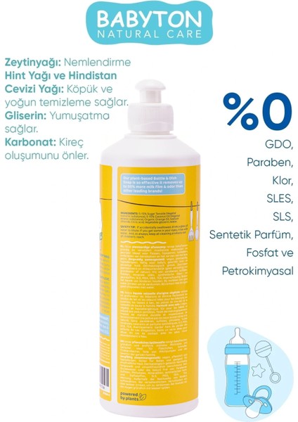 Doğal Emzik ve Biberon Temizleyici 2'li Set 500 ml fiyatları