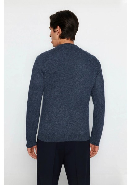 Unisex Kalın Triko Kazak Fitted Kesim Dokulu Yüzey Reglan Kol Bisiklet Yaka Kış Stiline Modern modelleri