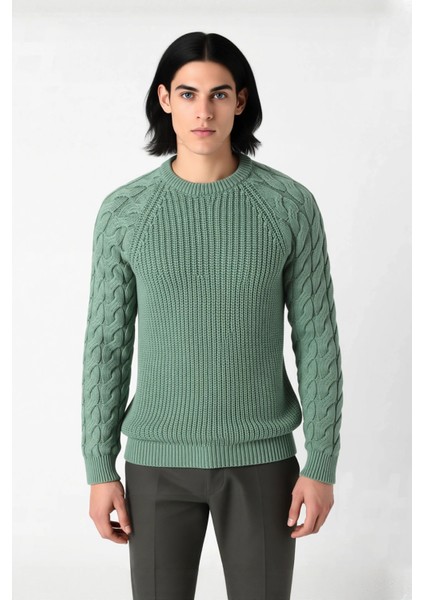 Unisex Basic Regular Kalıp Bisiklet Yaka Saç Örgü Desenli Kalın Triko Kazak Kışlık Şıklık Kaliteli fiyatları