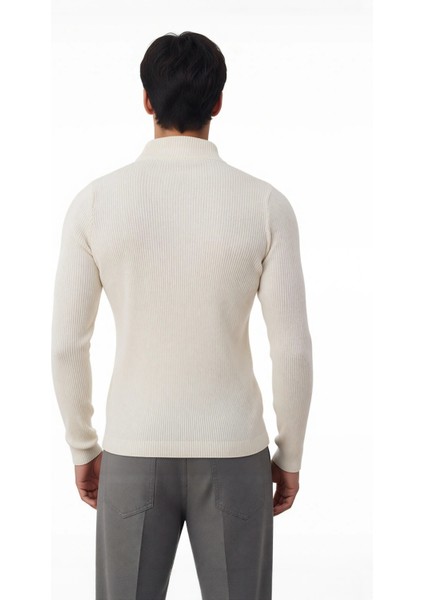 Erkek Fitted Dik Yaka Uzun Kol Triko Kazak Günlük Şıklık ve Konfor Için Ideal Seçim Kaliteli modelleri