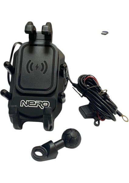 Nero - ( Şarjlı W-707 ) Ayna Bağlantılı Telefon Tutucu (Titreşim Modüllü)