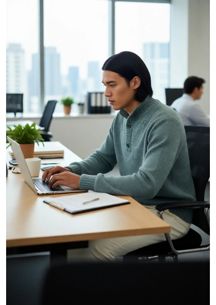 Erkek Gri Kalın Triko Düğmeli Dik Yaka Kazak Casual Ortamlar Için Konforlu ve Şık Tasarım Kaliteli