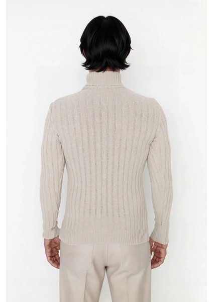 Erkek Fitted Balıkçı Yaka Triko Kazak Uzun Kollu Basic Tasarım Soğuk Günler Için Ideal Konfor modelleri