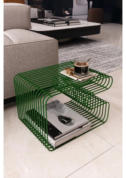 Viyana Tel Metal Tasarımlı Modern Paslanmaz Yan Sehpa, Dekoratif Metal Sehpa modelleri